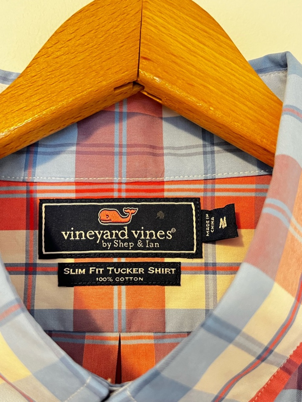NWT Vineyard Vines Slim Fit Tucker Shirt Jetty Red Plaid Button Down Mens Medium - Picture 9 of 9